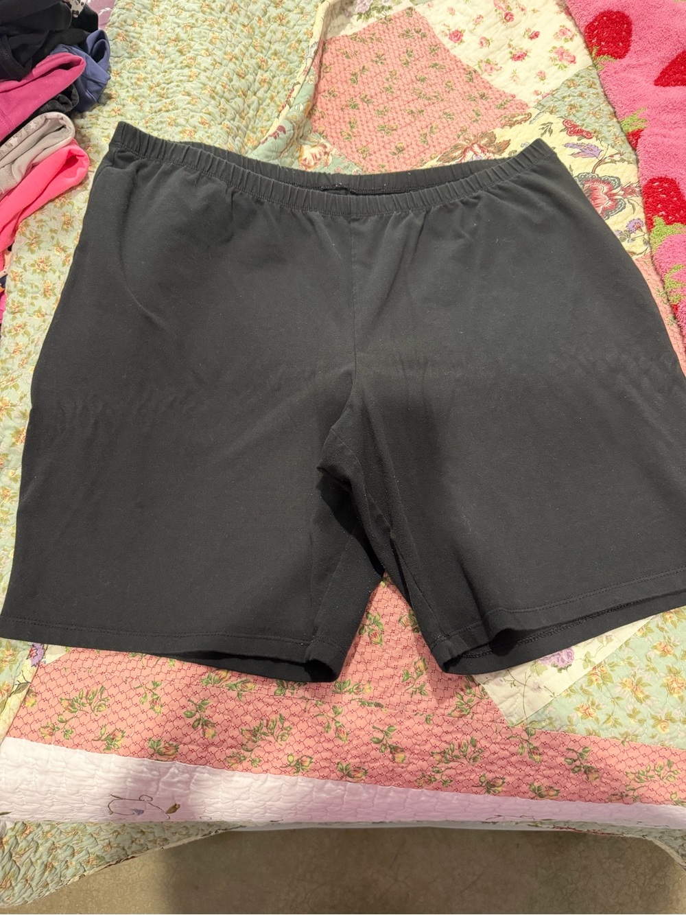 Black Women's Stretch Knit Biker Shorts